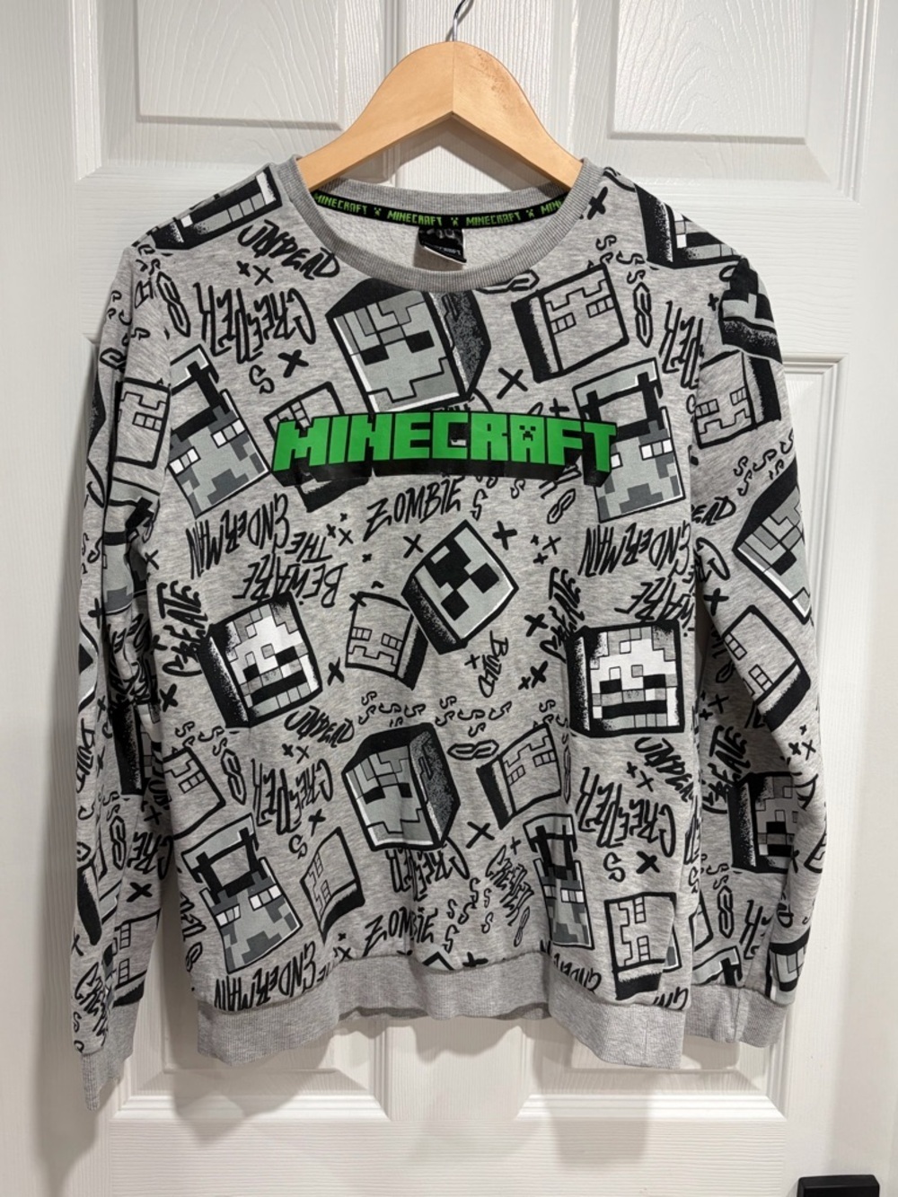 2/$20 Minecraft Boys' Gray Crewneck Long Sleeve Sweatshirt